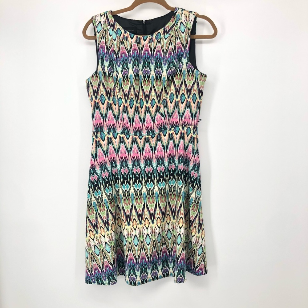🎈 AB Studio Sleeveless Dress Multi Color Ikat